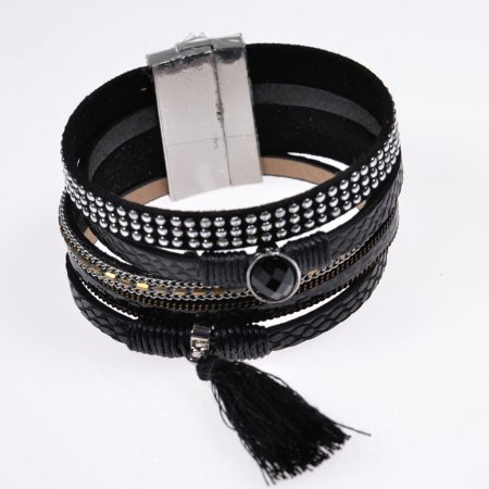 Damenarmband Lederarmband schwarz Armschmuck Bracelet