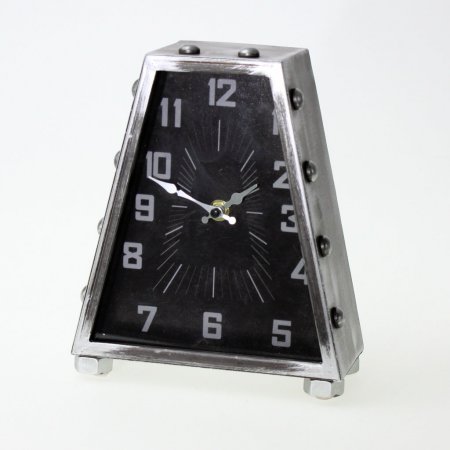 Uhr Tischuhr Industry Metall silber antik