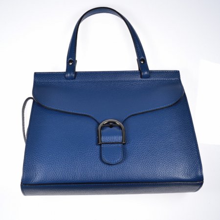 Damenhandtasche Ledertasche Henkeltasche blau Made in Italy