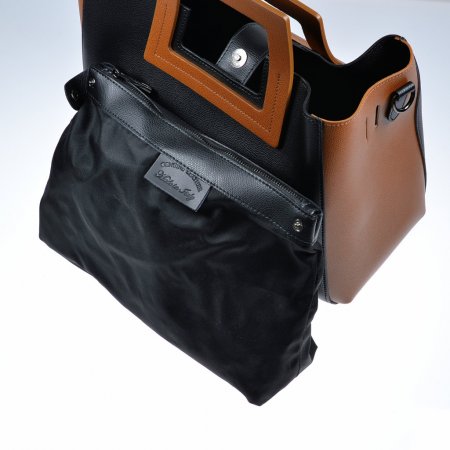 business bag- casual bag- ledertasche braunschwarz-